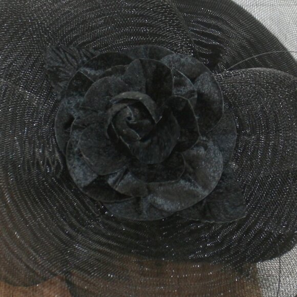 VINTAGE Hat Retro Flapper Costume Headwear Regal Goth Black Side Fascinator - Picture 7 of 15